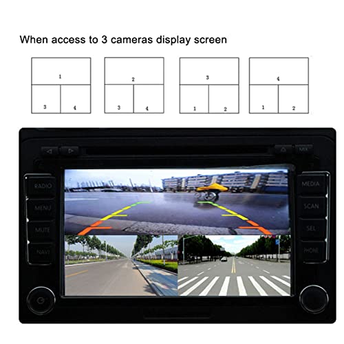 Image of Fydun Car Parking Camera Video Splitter 4 Channel Car Backup Camera Video Screen Splitter Switch for RV Truck Bus Trailer 1080P DC12V 24V