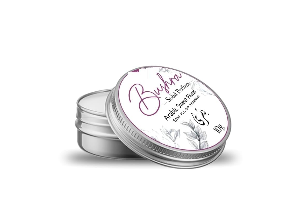 0.35oz Bushra Solid Perfume | 10g Arabic Sweet Floral Fragrance for Body | Long-Lasting Scent for After Bath & Underarm Use | Convenient Pack of 1