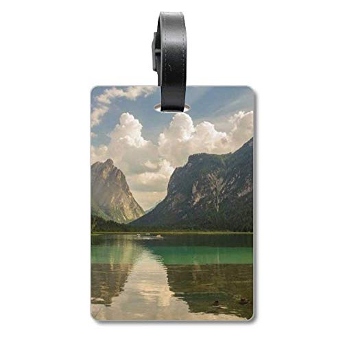 Étiquette d'identification pour valise Lake Mountain Science paysage nature voyage
