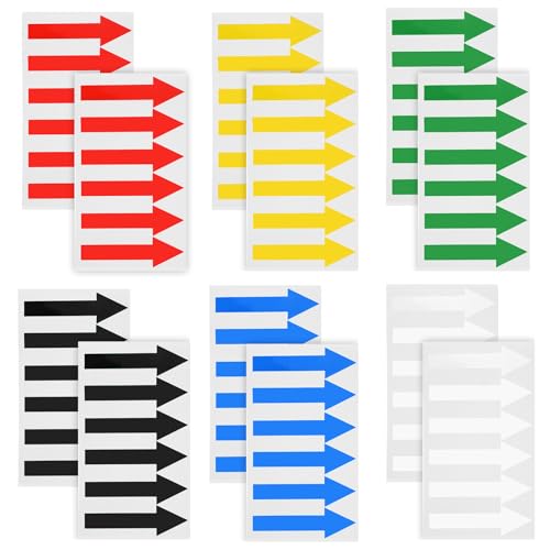 72 PCS Directional Arrow Stickers Labels, Self-Adhesive Floor Stickers for Classroom Waterproof Arrow Sign Multicolor Directional Sign Removable Label for Floor Wall