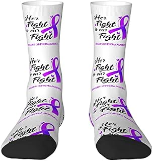 883 Compression Socks Her Fight Is Our Fight Lymphoma Awareness Calf Socks Soft Athletic Socks Comfort Sports Socks For Walking Jogging Trekking 40cm