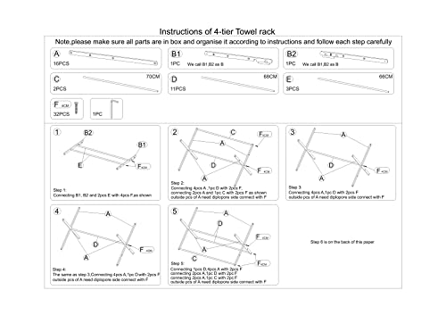 HOMION Foldable Wooden Concertina Design Drying Rack - Large Bamboo 4 Tier Free Standing Airer - Image 8