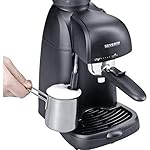 SEVERIN Espressomaschine, kleine Kaffeemaschine für bis zu 4 Tassen Espresso, Kaffeemaschine mit Milchschäumer für Kaffee-Milch-Spezialitäten, ideal für Singles, schwarz, KA 5978 – Bild 4