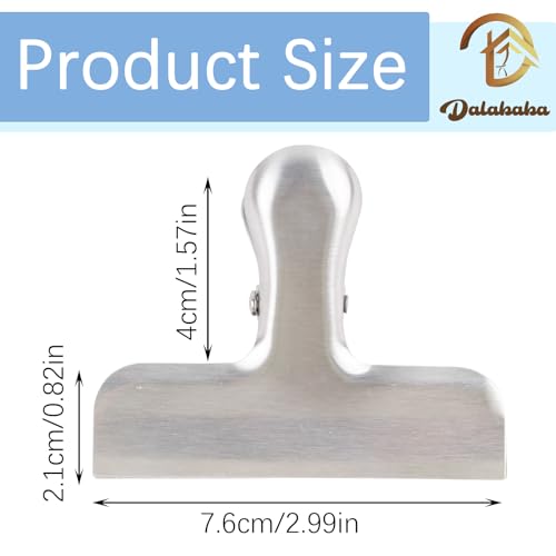 Dalababa 10 Pack 3 Inch Metal Large Bulldog Clips, Stainless Steel Drawing Board Binder Clips for Organizing Files Photos - Image 2