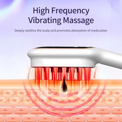 Pente Elétrico para Crescimento Capilar, Terapia Anti-Queda de Cabelo, Infravermelho, LED Vermelho,