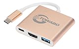TOWABO USB 3.1 Type-C to HDMI Adapter 4K Plus USB 3.0+ USB-C Charging Port Adapter Cable for New MacBook/ Chromebook Pixel/Dell XPS13/Yoga 900/Lumia 950Xl/USB-C Devices to HDTV / Projector