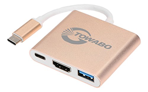 TOWABO USB 3.1 Type-C to HDMI Adapter 4K Plus USB 3.0+ USB-C Charging Port Adapter Cable for New MacBook/Chromebook Pixel/Dell XPS13/Yoga 900/Lumia 950Xl/USB-C Devices to HDTV/Projector TOWABO USB 3.1 Type-C to HDMI Adapter 4K Plus USB 3.0+ USB-C Charging Port Adapter Cable for New MacBook/Chromebook Pixel/Dell XPS13/Yoga 900/Lumia 950Xl/USB-C Devices to HDTV/Projector