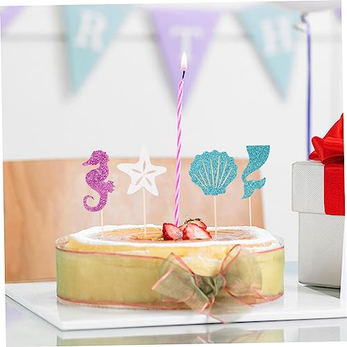 Amosfun 36 Unidades De Enfeites De Natal Cartões De Cauda ​​Bolo De Sobremesa Sereia Suprimentos Dec