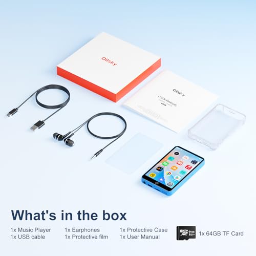 80GB MP3 Player with Bluetooth and WiFi, Mp3 & Mp4 Music Player with Spotify, Amazon Music, Deezer, Audible, 4.0" IPS Touch Screen Android Player with Speaker, FM Radio, Up to 512GB (Blue) - Image 7