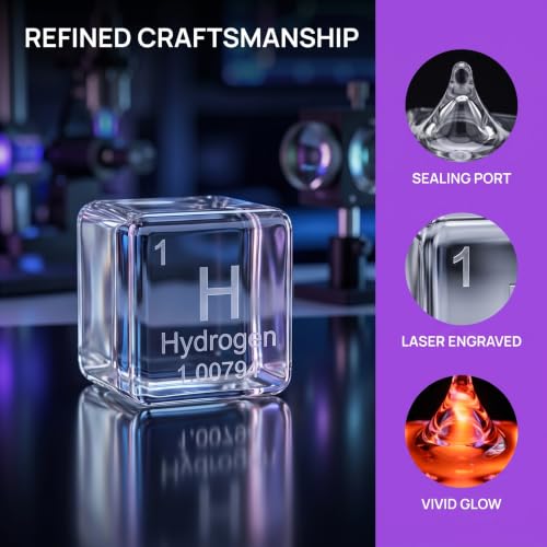 RKXKJ Noble Gas Glass Cube, Sealed Element Sample, High‑Purity 99.999%, Chemistry Collection Display Specimen, for Science Education, Available in 5‑Pack/8‑Pack, Without Excitation Base 5 - Image 5