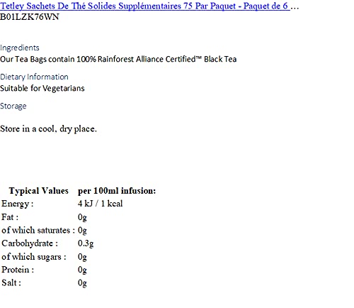 Tetley Extra Strong Tea Bags 75 per Pack - Pack of 6 - Afbeelding 5