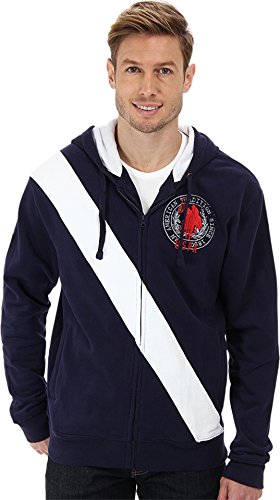U.S. Polo Assn. Men's Diagonal Stripe Fleece Hooded Jacket