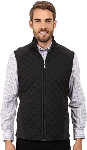 Perry Ellis Men's Quilted Mix Media Vest