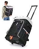 TOURIT 50-Can Rolling Backpack, Double Deck & Dual-Bar Handle Travel Soft Cooler Bag with Wheels for Women, 30L Space Beach Cooler Size 18'(15'+3')×13'×11'