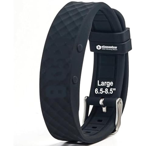eSeasonGear VB80-BAND Replacement *** Band *** Strip *** for VB80 Vibrating Alarm Watch (Black-Large) Cover