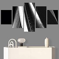 SIGNWIN 5 Panel Canvas Wall Art Abstract Architecture Modern Artwork for Home Decorations Ready to Hang - 60