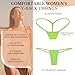 TOFOI Womens G String Thongs Micro Back Tiny Panties Low Rise No Show Bikini Bottom Daily Underwear (1-Pack Fluorescent Green, L)
