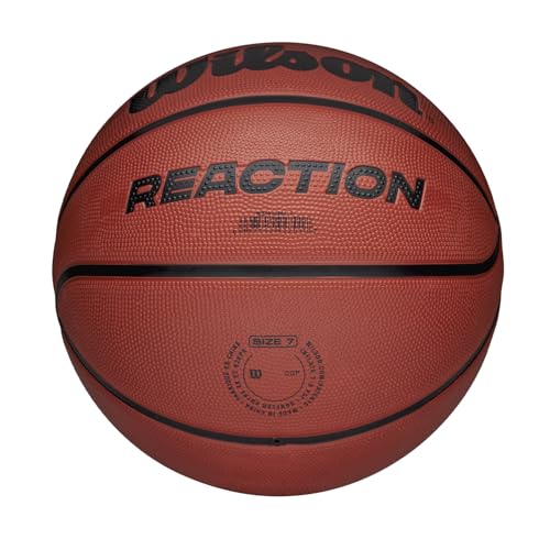 Ballon de basket Wilson Reaction en caoutchouc durable de haute qualite marron - 6