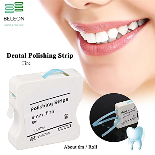 Beleon Dental Polishing Strips - Tooth Polisher Dental File For Teeth Sanding Grinding Deep Teeth Cleaning Tool Tooth Polish Abrasive Strip Oral Care Cleaning Tool - Fine 1 Roll 4Mm X 6M #TOP1