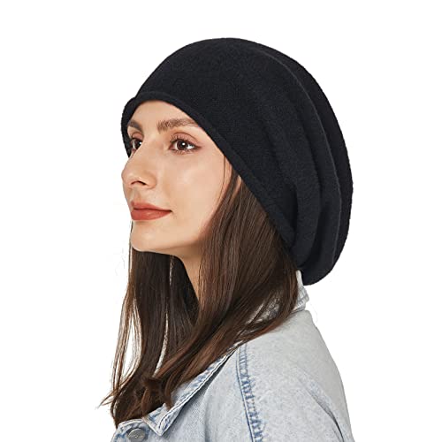 Facecozy Slouchy Beanie für Damen, leicht, warm, mit Fleece gefüttert,...