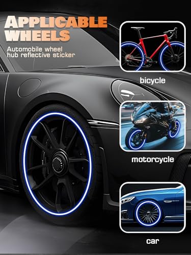 Image of Maicican Blue a Reflective PVC Wheel Eyebrow Stickers, Set of 20, Night Safety Warning, Anti-Scratch, Waterproof, Outdoor Use