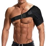 LAKPYN Attelle de soutien d’épaule avec coussin de pression pour hommes et femmes, attelle d’épaule réglable pour déchirure de la coiffe des rotateurs, tendinite