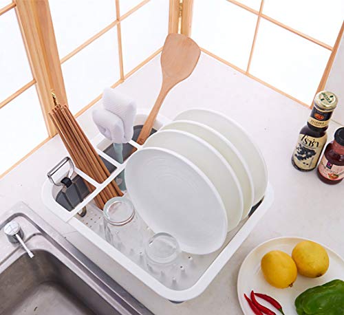 Ahyuan Collapsible Dish Drying Rack RV Accessories Camper Accessories for Inside Kitchen Collapsible Drying Dish Storage Rack Camper Accessories for Travel Trailers (Normal)