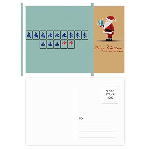 Cartes de vœux Mahjong Père Noël pour animer vos correspondances et soirées de jeux d'hiver