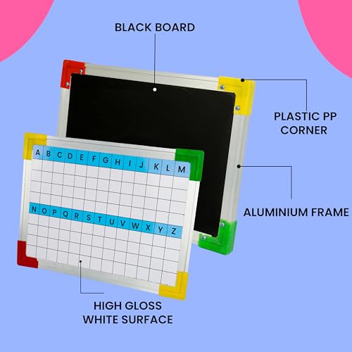 Image of DAHSHA 2 in 1 Double SidedSlate for Kids Double Side Slate Board with Colorful Aluminum (Slate ABC Version)