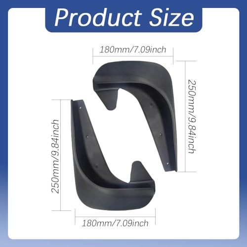 Lecctso Mud Flaps, Splash Guard, No Drilling Required Mud Guards with Hardware Kits, Front and Rear Side Splash Guards Vehicle Sediment Protection Automotive Exterior Accessories for Car Truck SUV by Lecctso - Image 2