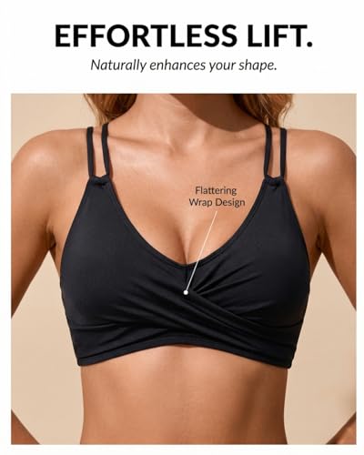 Image of Holipick Twist Front Bikini Tops for Women - Push Up Bathing Suit Top Padded Swimsuit Top