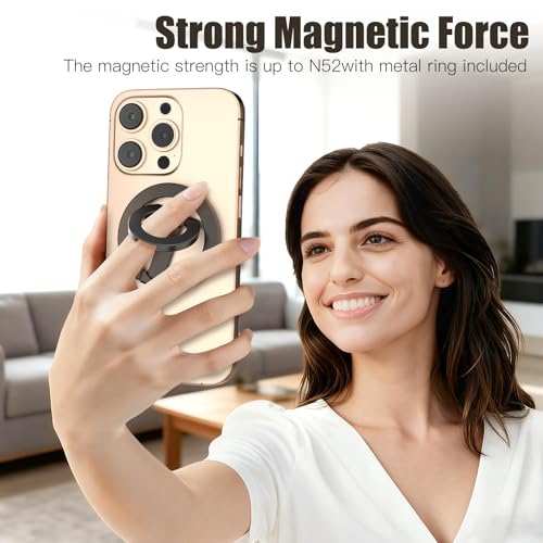 Image of Magnetic Phone Ring for MagSafe Grip [Dual-Sided Magnetic] [Super Magnet] [Magnet Phone Stand Grip Compatible with Car Mounts] Mag Safe Accessory for iPhone 17 /16 /15 /14 /13 Pro Max Plus, Grey