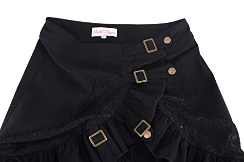 Belle Poque Goth Skirt Black Steampunk Skirt for Women Gypsy Hippie Skirt A-Line Victorian Skirt L steampunk buy now online