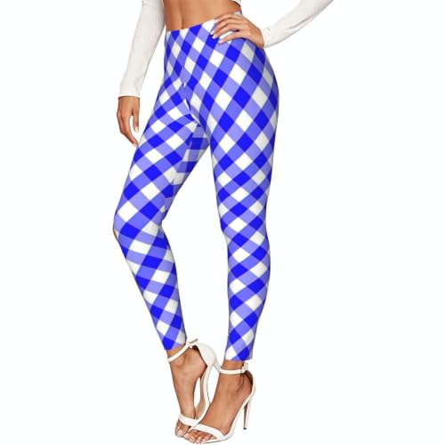 Leggings elásticos azules de cintura alta y pantalones estampados opacos para yoga