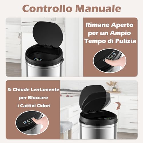 COSTWAY 30 L Pattumiera Automatica, Bidone per