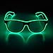 KingCorey Illumini El Wire Neon Rave Glasses Bagliore LED Lampeggiante Costumi di Occhiali da Sole per Festa, EDM, Halloween (Verde)