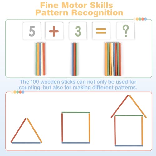image for Vanplay Abacus for Kids Math - Wooden Abacus with 100 Counting Sticks 