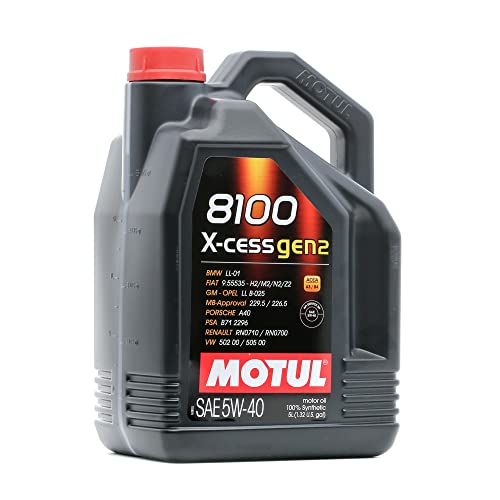 MOTUL 8100 X-Cess Gen 2 SAE 5W40 Full Synthetic Motor Engine Oil 5 Liter Bottle