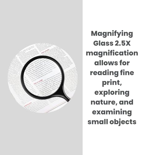 Image of Magicwand 75 mm High Precision ABS Plastic Magnifying Glass for Reading Maps,Globes,etc【Black】【Pack of 1】
