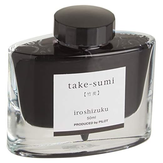 PILOT Iroshizuku Bottled Fountain Pen Ink, Take-Sumi, Bamboo Charcoal (Black) 50ml Bottle (69224)