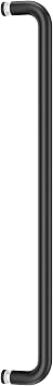 Ranbo Glass Shower Door Towel Bar 24 Inch Stainless Steel Sliding Shower Door Handle Replacement with Matte Black Finish for Commercial and Residential Glass Doors