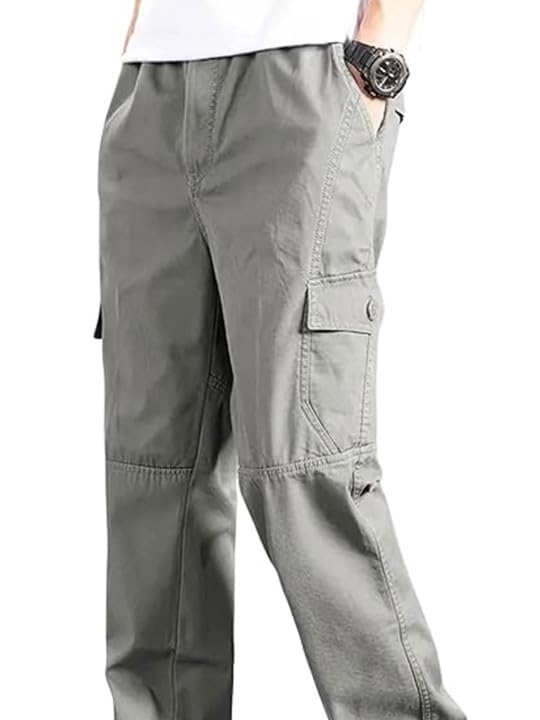 Image of FABRIPPLE Men's Olive Green Cargo Pants | Relaxed Fit Utility Trousers | Multi Pocket Casual Wear | Stylish Streetwear Bottomwear for Men