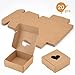 BENECREAT 20 Packs 3.4x3.4x1.4 Inches Kraft Paper Boxes with Heart Hole, Paper Gift Box for Wedding, Birthday, Graduation, Valentine's Gift Packaging
