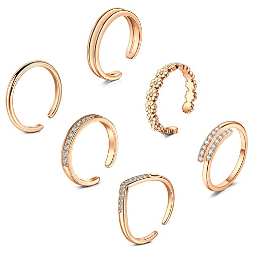Anillos y tobilleras de acero inoxidable con zirconia cúbica para mujer Zolure