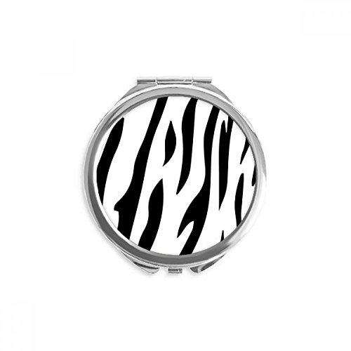 Miroir de poche zèbre rond compact petit miroir maquillage portable multicolore