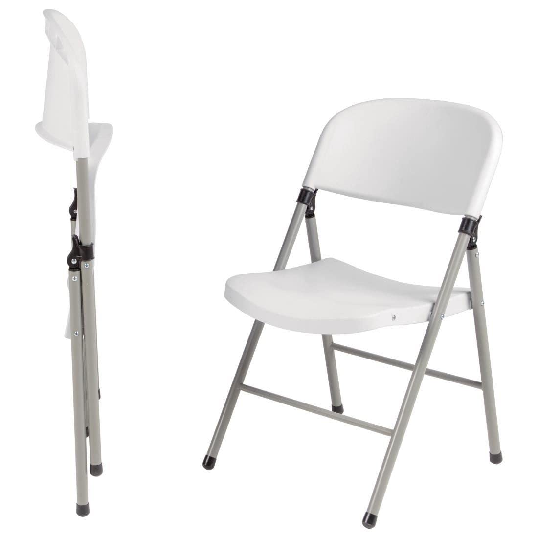 Bolero Lot de 2 chaises pliantes Blanc cassé