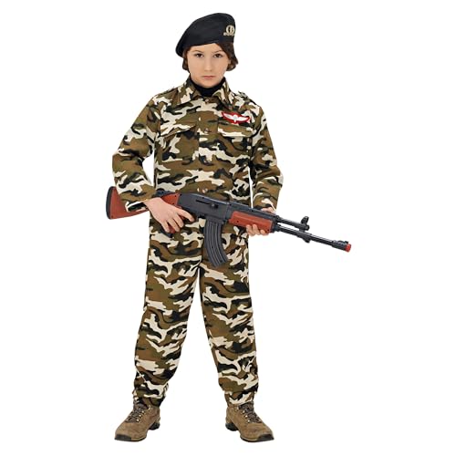 W WIDMANN MILANO Party Fashion - Costume d'enfant soldat, camouflage, uniforme, militaire, costumes de carnaval