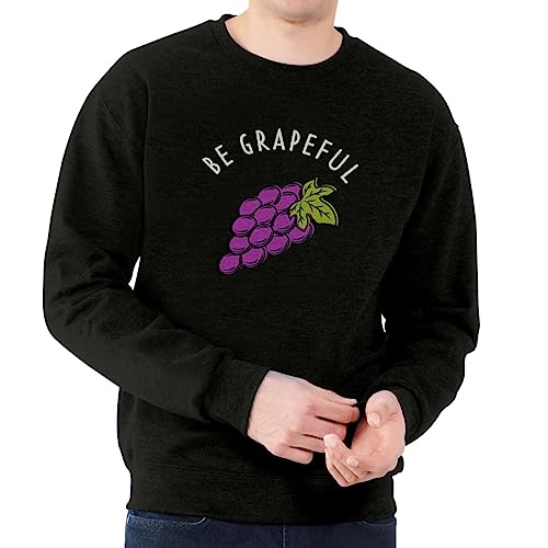 Sweat shirt Be Grapeful pull homme imprimé fruit jeu de mots - 3