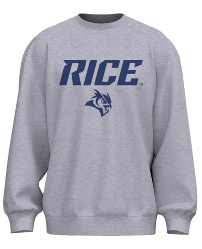 Venley NCAA Officially Licensed Apparel Rice University Owls Gameday Logo Unisex SMLRIC001 Sweatshirt Rice02S Gray Medium
