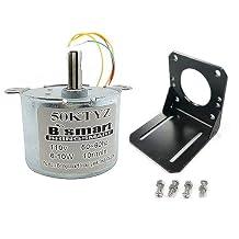 Bringsmart AC Gear Motor 50KTYZ 110V 2.5rpm AC Synchronous Motor with Bracket CW/CCW Low Noise Reducer Motor Slow Speed for Barbecue